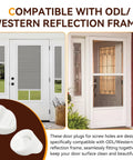50Pcs Entry Door Plugs Set For Door Frames And Window Screw Holes White Diameter Five Sixteenths By One Quarter Inch Compatible With ODL And Western Reflection Frame Keeps Door Surfaces Clean And Neat; compatible with door frames image