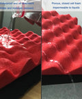 High Elasticity Egg Crate Sound Proof Foam Rolls For Walls Self Adhesive Noise Cancelling insulation demonstrating waterproof capability.