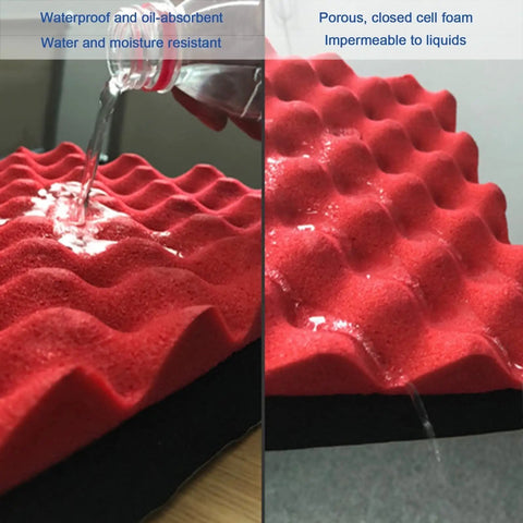 Self Adhesive Pyramid Acoustic Foam Panels To Keep Your Studio Fresh While Knocking Out Echo And Cranking Up Sound Quality For Offices Gaming Rooms Yellow Roll showcasing water resistance and moisture absorption.