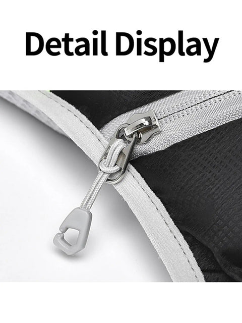 Close-up of zipper on Women Running Tank Top Vest Hydration Pack With Built In Water Bladder Backpack For Cycling And Hiking