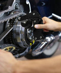 Super Smooth Ride With This Heavy Duty Motorcycle Chain Tensioner Kit Featuring Durable Aluminum Alloy Roller Guide Designed For Safe And Effortless Riding On Your Bike Today installed on motorcycle chain