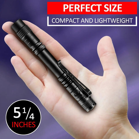 Ten Pack UV Black Light Flashlights 395nm Mini Pen Light With Clip LED Handheld Blacklight Detector in hand