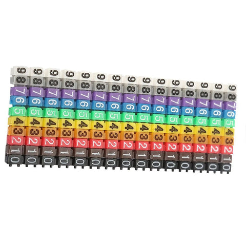 Wire Numbering Marker C Shape Cable Marker Tubes For Quick Cable ID 150 Pcs KCM 1.5mm in rows of various colors and numbers