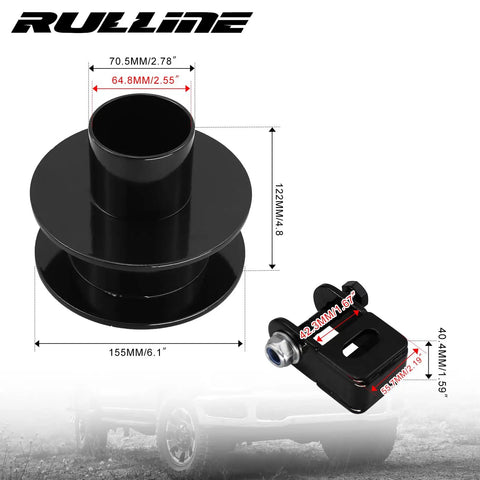 Tough As Nails 2.5 Inch Front Leveling Kit For Ford F250 F350 Super Duty 4WD 2005 Through 2024 black shock mount extenders and spacers