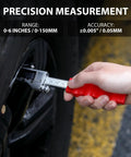 Using Digital Caliper For Disc Brake Rotor Micrometer And Thickness Measurement With LCD Display 6 Inch Tool on tire