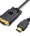 HDMI To VGA Cable 6 Feet Unidirectional Male To Male For Computer Desktop Laptop To VGA Monitor Projector HDTV Roku Xbox Plug And Play