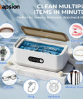 Top Shelf 49Khz Ultrasonic Cleaner With Roomy 650Ml Stainless Steel Tank And Digital Timer, cleaning jewelry, watches, and glasses.