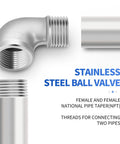Five Pack 304 Stainless Steel 1 Inch NPT Male to 1 Inch NPT Female 90 Degree Pipe Elbow Fittings, side view