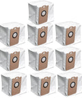 10 Pack Dust Bags For AutoVac Nova And Nova Pro Self Empty Robot Vacuum Cleaner Replacement Accessories With Leak Proof Nonwoven And Meltblown Fabric For Proscenic M7 Pro M7MAX M8 Kyvol Cybovac S31 Uoni V980 Plus Honiture Q6 neatly arranged.