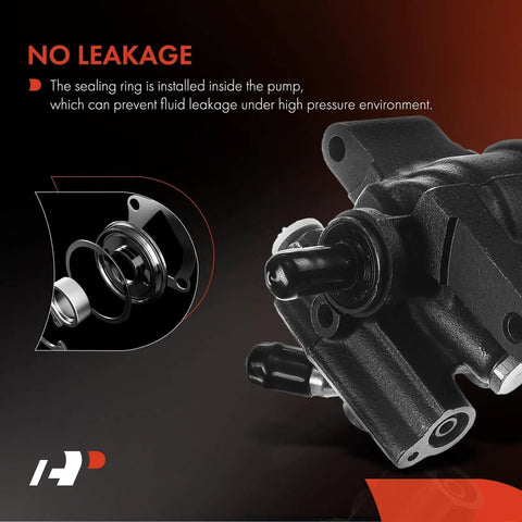 Brand New Power Steering Pump For Toyota Rav4 1997 To 2000 2.0L 4 Cylinder showing no leakage with sealing ring detail.