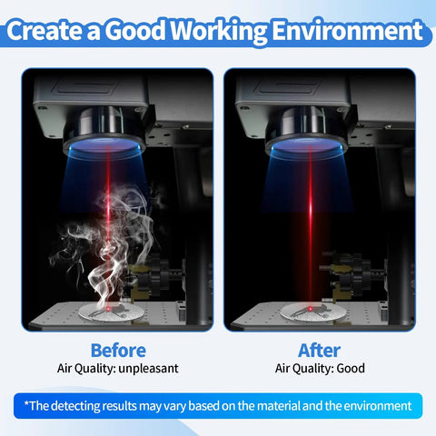 Before and after air quality with Heavy Duty Solder Fume Extractor With 80W Brushless Motor 168 Cubic Meters Per Hour Suction