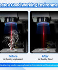 Before and after air quality with Powerful Solder Fume Extractor With 240 Cubic Meters Per Hour Suction And 120W Brushless Motor