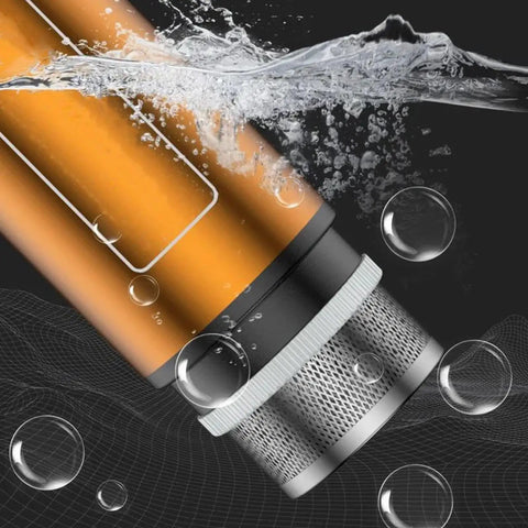 Handy Cordless Oil Transfer Pump With Battery Powered Design For Easy Liquid Flow Control, submerged with bubbles and water.