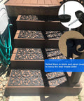 Outdoor Non Slip Rubber Stair Treads Set Of 4 With Stay On Kit Butterfly Design Anti Slip Mats For Steps 30 X 10 Inches