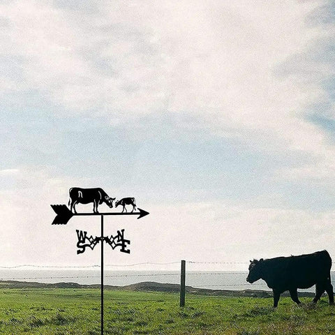 Farmhouse Style Metal Weather Vane Roof Mount Kit For Outdoor Yards And Barns Durable Stainless Steel Weather Vane With Wind Direction Indicator Rust Resistant Bracket And Decorative Cowboy Theme For Roof Or Garden