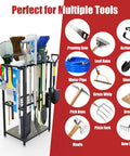 Heavy Duty Freestanding Garden Tool Organizer Rack With 3 Tiers And 14 Hooks Holds 50 Plus Tools Like Rakes Shovels And Brooms