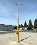 Manual Winch Telescopic Antenna Mast With Quick Lock Collars And Rapid Deploy Frame for heavy duty camera support up to nine meters tall.