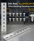 12 Inch 35mm Wide Top Hat Slotted Aluminum DIN Rail Mounts with screws, Two Pack, Ideal for Relays, Circuit Boards, Power Supplies