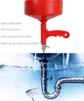 35 Ft Drain Cleaner Drum Auger Clog Remover For Kitchen Sink And Bathtub Drains with red drum and steel cable