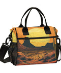 Insulated Lunch Tote Bag For Outdoor Picnics And Camping Cooler Bag With Detachable Shoulder Strap with desert design
