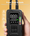 Cordless Tire Inflator with Gauge Up To 160 PSI Portable Car Air Pump held showing digital display.