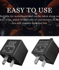 Universal 3 Pin CF13 Flasher Relay for turn signals and 12V LED blinkers, easy plug and play replacement, fixes hyper flash issues