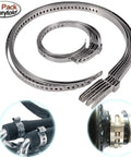 12 Piece CV Boot Clamp Kit With 6 Small And 6 Large Stainless Steel Universal Adjustable Drive Shaft Clamps For CV Axle Replacement - Heavy Duty Non Magnetic Easy Fit Car DIY Essential shown in a set with close-up of installed clamps.