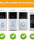 Doorbell Screwdriver Kit With Double Ended T6 T15 Driver And 2x5 Screw Set for 2nd Gen, Pro, Elite video doorbells.
