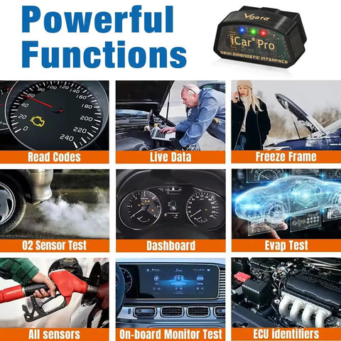 ICar Pro Mini OBD2 Bluetooth Scanner For iOS And Android Pro Diagnostic Tool And Code Reader With Real Time Data Logger features