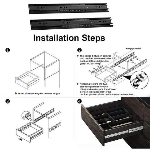 Heavy Duty Ball Bearing Drawer Slides Smooth As Butter Silent Push Pull Cabinet Runners Side Mount Telescopic Rail 16 Inch Steel Hardware Pair Built Tough