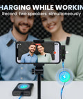 Universal 3 In 1 Wireless Lavalier Microphone With Lightning USB C And USB A for iPhone Android and PC in use during a recording session