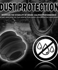 Rubber Caliper Slide Pin Bushing Kit With Seals Dustproof for brake calipers, emphasizing dust and water protection.