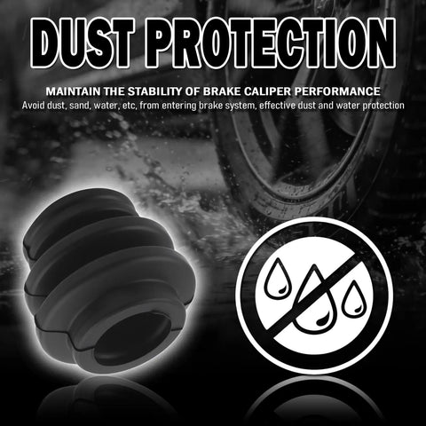 Rubber Caliper Slide Pin Bushing Kit With Seals Dustproof for brake calipers, emphasizing dust and water protection.