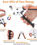 Heavy Duty Snap Fastener Tool Kit With 100 Pairs Of 15mm Stainless Steel Snaps For Fabric And Leather Sewing DIY Crafts Orange Pliers Set With 3 Replacement Heads And Storage Box held in hand showing ergonomic design