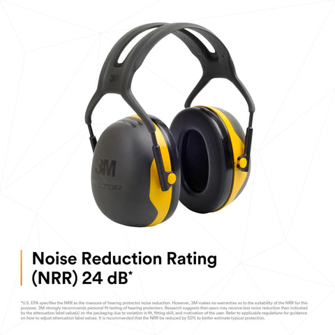 Over The Head Hearing Protection Earmuffs X Series X2A With NRR 22 Db Adjustable Headband Foam Ear Cushions Enhanced Attenuation For Construction Manufacturing Automotive Woodworking Maintenance Black And Yellow Built For Tough Jobs