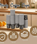 4 Oz Disposable Paper Espresso Cups 500 Pack Small Coffee Cups For Hot Or Cold Drinks Ideal For Espresso Cappuccino Parties Picnics Home Office And Business Black displayed on kitchen counter