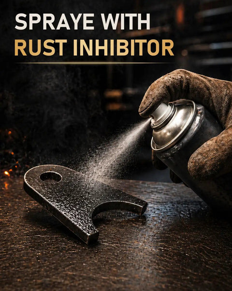 High Quality Premium Beefy Weld On Shock Mount Chassis Tabs Fits 1.5 Inch Round Tubes Rock Solid Heavy Duty Low Carbon Steel Build Tough Off Road Jeep Pickup Fab Ready 12 Pack being coated with rust inhibitor spray.