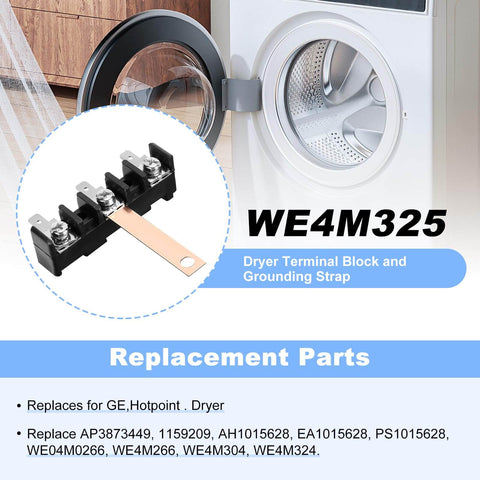 Heavy Duty Dryer Terminal Block With Grounding Strap WE4M325 Replacement Part Replaces WE04M0266 WE04X20403