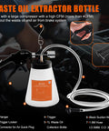 Pro Grade Pneumatic Brake Bleeder Kit For Cars Trucks And Motorcycles with extractor, refill bottle, and components