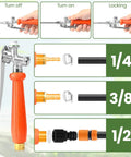 Heavy Duty All Metal Replacement Sprayer Wand For One Half Inch Hose Quick Connectors Fits One Quarter And One Half Inch Brass Barb