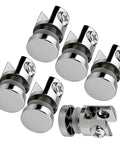 Six Piece Beefy Heavy Duty Metal Glass Clamps And Shelf Brackets For 5 To 10mm Panels Rustproof Bathroom Glass Mounting Brackets Adjustable