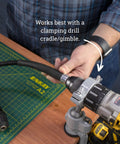 Person using Heavy Duty Flex Shaft With 1/4 Inch Keyless Chuck 56 Inch Drill Extension for Power Drills and Bench Grinders
