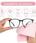 Andibro 10-pack pink microfiber glasses cleaning cloths for eyeglasses, cameras, phones — front view
