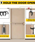 Image showing instructions for Six Piece Heavy Duty Tactical Door Stopper Kit For First Responders And Home Safety use on door.