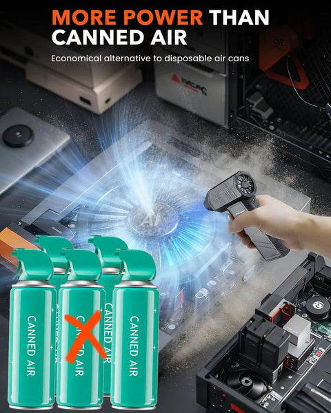 Beast Mode Powerful Cordless Air Duster with 180000 RPM Turbo cleaning electronics as alternative to canned air