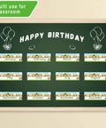 Farm Animal Desk Name Plates for Kids, Back to School Classroom Decor displayed on birthday chart with farm theme.