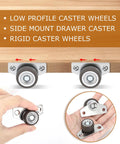 Set of four 1.25-inch side-mount caster wheels with metal mounting plates and gray wheels.