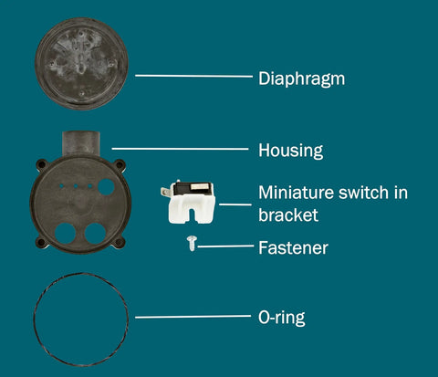 Heavy Duty Sump Pump Diaphragm Switch Repair Kit For No Sweat Basement Water Cleanup DIY Fix With Pressure Switch Bracket Fasteners And Tough Casing To Get Your Submersible Drainage System Back On Track Avoiding Headaches