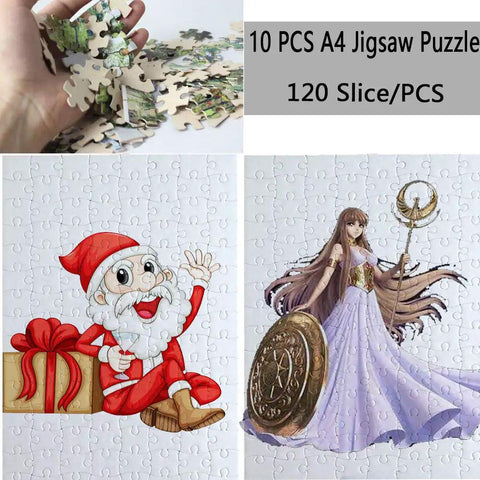 10 Pack Blank Sublimation A4 Jigsaw Puzzles With 120 Pieces Each For DIY Heat Press Crafts Wholesale Pearl Transfer Puzzles