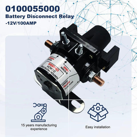 12V 100 Amp Battery Disconnect Latching Relay For RV And Automobile Battery Isolation Solenoid Replacement 01-00055-000 with fuses